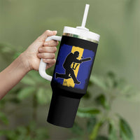 Barbados Cricket Tumbler With Handle Retro Vintage Sport Bajan Flag West Indies Cricket Fan