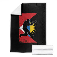 Antigua and Barbuda Cricket Throw Blanket Retro Vintage Sport Antiguan Flag West Indies Cricket Fan