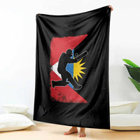 Antigua and Barbuda Cricket Throw Blanket Retro Vintage Sport Antiguan Flag West Indies Cricket Fan