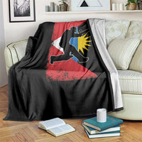 Antigua and Barbuda Cricket Throw Blanket Retro Vintage Sport Antiguan Flag West Indies Cricket Fan