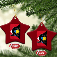 Antigua and Barbuda Cricket Ceramic Ornament Retro Vintage Sport Antiguan Flag West Indies Cricket Fan