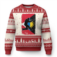 Antigua and Barbuda Cricket Ugly Christmas Sweater Retro Vintage Sport Antiguan Flag West Indies Cricket Fan