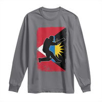 Antigua and Barbuda Cricket Long Sleeve Shirt Retro Vintage Sport Antiguan Flag West Indies Cricket Fan