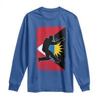 Antigua and Barbuda Cricket Long Sleeve Shirt Retro Vintage Sport Antiguan Flag West Indies Cricket Fan