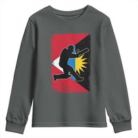 Antigua and Barbuda Cricket Youth Sweatshirt Retro Vintage Sport Antiguan Flag West Indies Cricket Fan