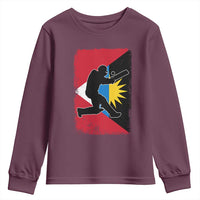 Antigua and Barbuda Cricket Youth Sweatshirt Retro Vintage Sport Antiguan Flag West Indies Cricket Fan