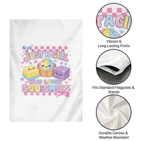 Just A Girl Who Loves Squishies Garden Flag Cute Kawaii Dumpling Graphic Coquette Bow Girls