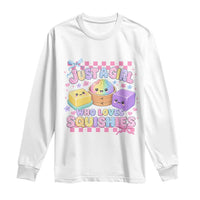 Just A Girl Who Loves Squishies Long Sleeve Shirt Cute Kawaii Dumpling Graphic Coquette Bow Girls