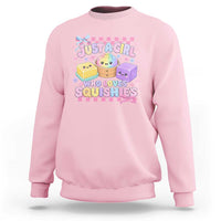 Just A Girl Who Loves Squishies Sweatshirt Cute Kawaii Dumpling Graphic Coquette Bow Girls