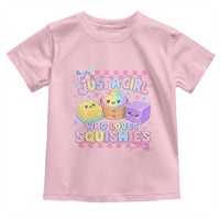 Just A Girl Who Loves Squishies Toddler T Shirt Cute Kawaii Dumpling Graphic Coquette Bow Girls