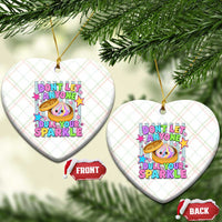 Squishy Lovers Ceramic Ornament Dont Let Anyone Dull Your Sparkle Cute Rainbow Dumpling Graphic