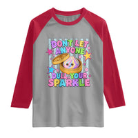 Squishy Lovers Raglan Shirt Dont Let Anyone Dull Your Sparkle Cute Rainbow Dumpling Graphic