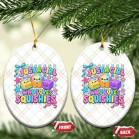 Just A Girl Who Loves Squishies Ceramic Ornament Cute Butter Dumpling Graphic Coquette Bow Girls
