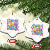 Just A Girl Who Loves Squishies Ceramic Ornament Cute Butter Dumpling Graphic Coquette Bow Girls