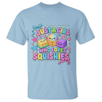Just A Girl Who Loves Squishies T Shirt Cute Butter Dumpling Graphic Coquette Bow Girls
