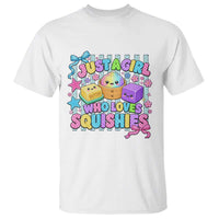 Just A Girl Who Loves Squishies T Shirt Cute Butter Dumpling Graphic Coquette Bow Girls