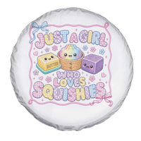 Just A Girl Who Loves Squishies Spare Tire Cover Squishy Lovers Kawaii Dumpling Graphic Coquette Bow Girls