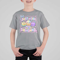 Just A Girl Who Loves Squishies T Shirt For Kid Squishy Lovers Kawaii Dumpling Graphic Coquette Bow Girls