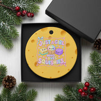 Just A Girl Who Loves Squishies Ceramic Ornament Squishy Lovers Kawaii Dumpling Graphic Coquette Bow Girls