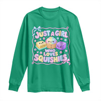 Just A Girl Who Loves Squishies Long Sleeve Shirt Squishy Lovers Kawaii Dumpling Graphic Coquette Bow Girls