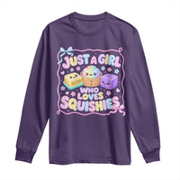 Just A Girl Who Loves Squishies Long Sleeve Shirt Squishy Lovers Kawaii Dumpling Graphic Coquette Bow Girls