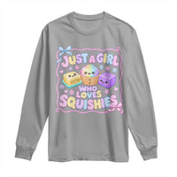 Just A Girl Who Loves Squishies Long Sleeve Shirt Squishy Lovers Kawaii Dumpling Graphic Coquette Bow Girls