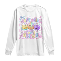 Just A Girl Who Loves Squishies Long Sleeve Shirt Squishy Lovers Kawaii Dumpling Graphic Coquette Bow Girls