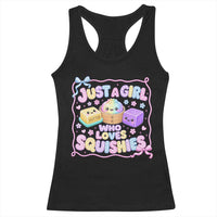 Just A Girl Who Loves Squishies Racerback Tank Top Squishy Lovers Kawaii Dumpling Graphic Coquette Bow Girls