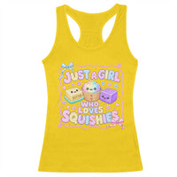 Just A Girl Who Loves Squishies Racerback Tank Top Squishy Lovers Kawaii Dumpling Graphic Coquette Bow Girls