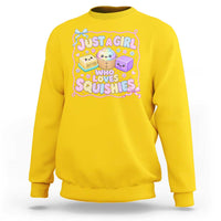 Just A Girl Who Loves Squishies Sweatshirt Squishy Lovers Kawaii Dumpling Graphic Coquette Bow Girls