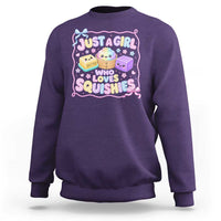 Just A Girl Who Loves Squishies Sweatshirt Squishy Lovers Kawaii Dumpling Graphic Coquette Bow Girls