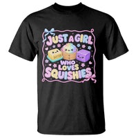 Just A Girl Who Loves Squishies T Shirt Squishy Lovers Kawaii Dumpling Graphic Coquette Bow Girls