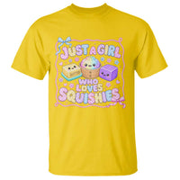 Just A Girl Who Loves Squishies T Shirt Squishy Lovers Kawaii Dumpling Graphic Coquette Bow Girls