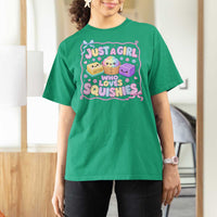 Just A Girl Who Loves Squishies T Shirt For Women Squishy Lovers Kawaii Dumpling Graphic Coquette Bow Girls
