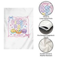Happy First Day Of School Cute Kawaii Squishy Back To School Graphic Garden Flag