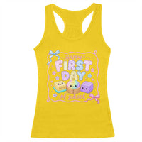 Happy First Day Of School Cute Kawaii Squishy Back To School Graphic Racerback Tank Top