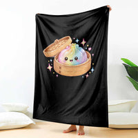 Cute Rainbow Dumpling Squishy Throw Blanket Kawaii Graphic
