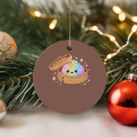 Cute Rainbow Dumpling Squishy Ceramic Ornament Kawaii Graphic