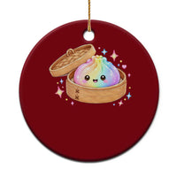 Cute Rainbow Dumpling Squishy Ceramic Ornament Kawaii Graphic
