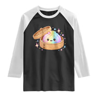 Cute Rainbow Dumpling Squishy Raglan Shirt Kawaii Graphic