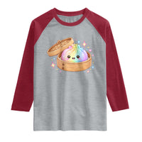 Cute Rainbow Dumpling Squishy Raglan Shirt Kawaii Graphic