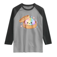 Cute Rainbow Dumpling Squishy Raglan Shirt Kawaii Graphic