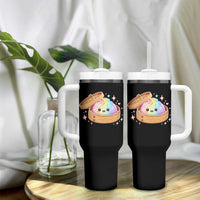 Cute Rainbow Dumpling Squishy Tumbler With Handle Kawaii Graphic