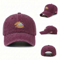 Cute Rainbow Dumpling Squishy Washed Cotton Baseball Cap Kawaii Graphic