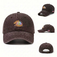Cute Rainbow Dumpling Squishy Washed Cotton Baseball Cap Kawaii Graphic