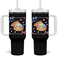 Squishy Lovers Tumbler With Handle Cute Dumpling Graphic Coquette Bow Girls