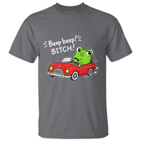 Beep Beep Frog T Shirt Funny Driving Frog Red Convertible Car Graphic