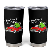 Beep Beep Frog Tumbler Cup Funny Driving Frog Red Convertible Car Graphic