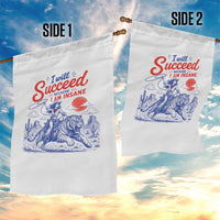 I Will Succeed Because I Am Insane Cowgirl Riding Tiger Vintage Graphic Garden Flag