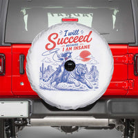 I Will Succeed Because I Am Insane Cowgirl Riding Tiger Vintage Graphic Spare Tire Cover